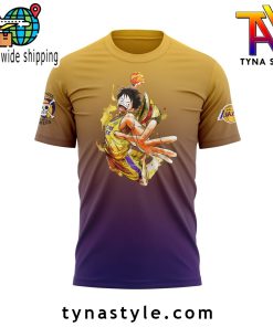 Los Angeles Laker x One Piece Purple/Gold T-Shirt