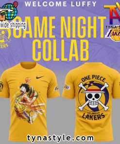 Los Angeles Laker x One Piece Yellow T-Shirt V1