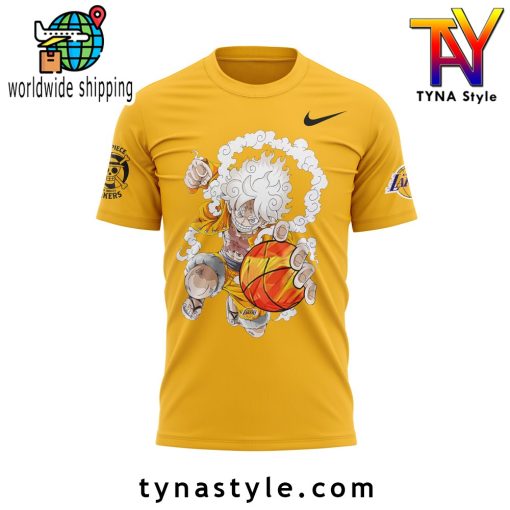 Los Angeles Laker x One Piece Yellow T-Shirt V2