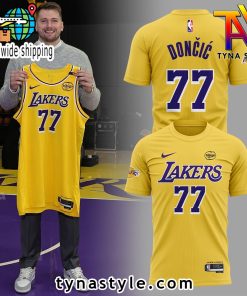 Los Angeles Lakers Show Luka Doncic TShirt Yellow