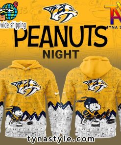 Nashville Predators 75th Anniversary of Peanuts Hoodie Yellow/White