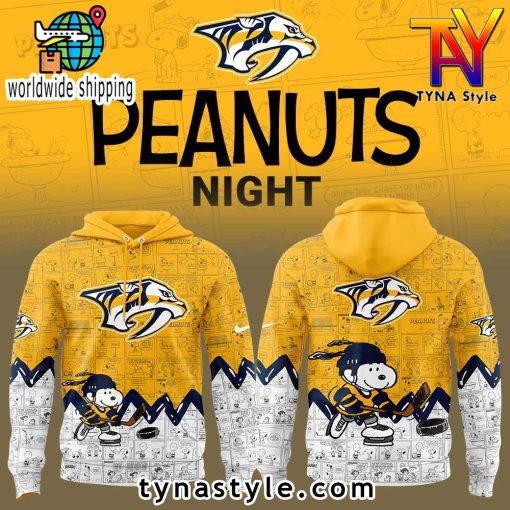 Nashville Predators 75th Anniversary of Peanuts Hoodie Yellow/White