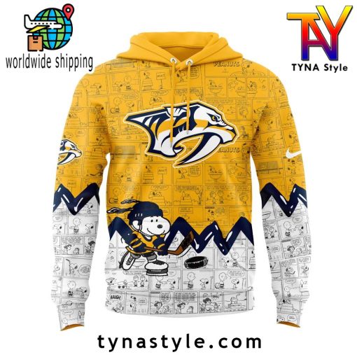 Nashville Predators 75th Anniversary of Peanuts Hoodie Yellow/White