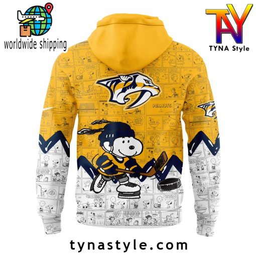 Nashville Predators 75th Anniversary of Peanuts Hoodie Yellow/White