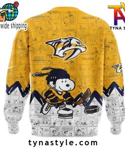 Nashville Predators 75th Anniversary of Peanuts SweatshirtYellowWhite