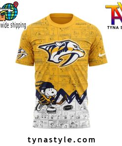 Nashville Predators 75th Anniversary of Peanuts T-Shirt Yellow/White