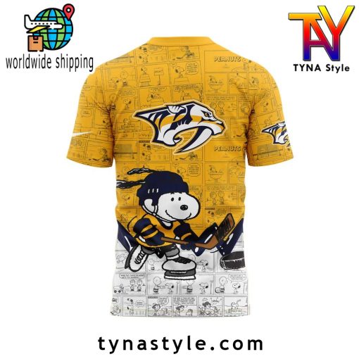 Nashville Predators 75th Anniversary of Peanuts T-Shirt Yellow/White