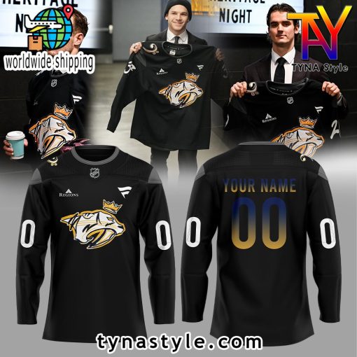 Nashville Predators Black Music Heritage Night Hockey Jersey Custom Name And Number