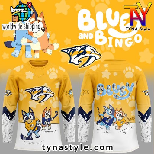 Nashville Predators x Bluey and Bingo Hockey Jersey