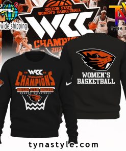 Oregon State Beavers 2025 WCC Champions Black Sweatshirt For Fans