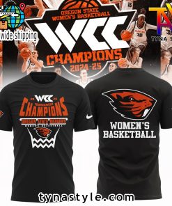 Oregon State Beavers 2025 WCC Champions Black T Shirt For Fans