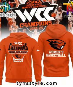 Oregon State Beavers 2025 WCC Champions Orange Hoodie For Fans