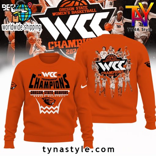 Oregon State Beavers 2025 WCC Champions Orange Sweatshirt