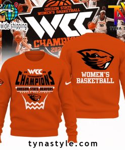 Oregon State Beavers 2025 WCC Champions Orange Sweatshirt For Fans