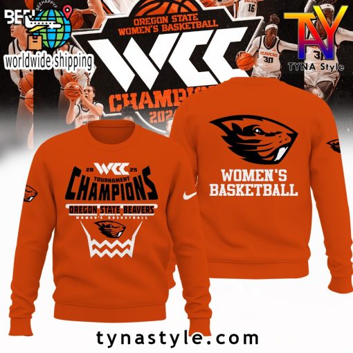 Oregon State Beavers 2025 WCC Champions Orange Sweatshirt For Fans