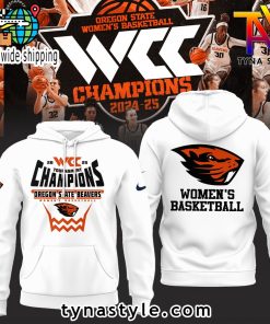 Oregon State Beavers 2025 WCC Champions White Hoodie For Fans