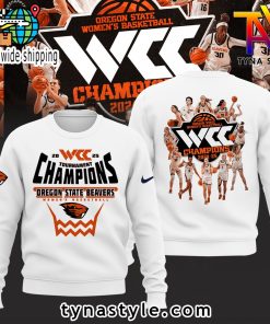 Oregon State Beavers 2025 WCC Champions White Sweatshirt