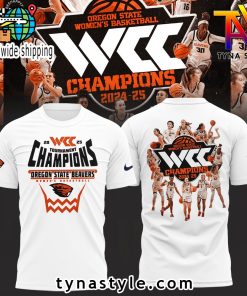 Oregon State Beavers 2025 WCC Champions White T Shirt