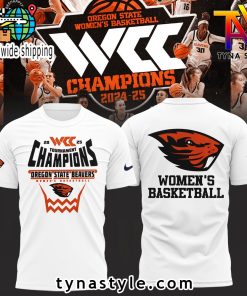 Oregon State Beavers 2025 WCC Champions White T Shirt