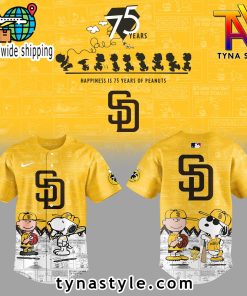 San Diego Padres 75th Anniversary of Peanuts Baseball Jersey