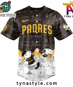 San Diego Padres 75th Anniversary of Peanuts Brown Baseball Jersey