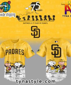 San Diego Padres 75th Anniversary of Peanuts New Baseball Jersey