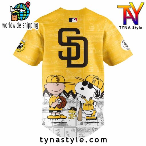 San Diego Padres 75th Anniversary of Peanuts Baseball Jersey