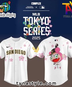 San Diego Padres Takashi Murakami x MLB World Tour Tokyo Series White Baseball Jersey 1