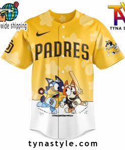 San Diego Padres x Bluey and Bingo Baseball Jersey Gold/White