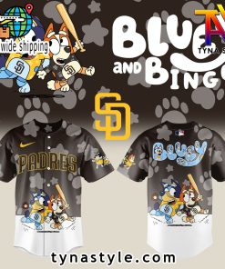 San Diego Padres x Bluey and Bingo Baseball Jersey Brown