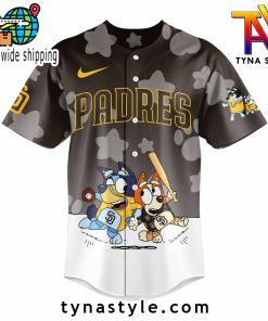 San Diego Padres x Bluey and Bingo Baseball Jersey Brown