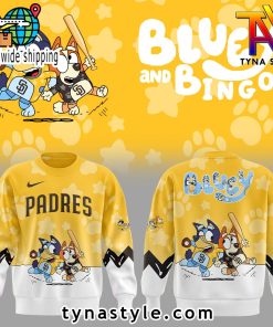 San Diego Padres x Bluey and Bingo Sweatshirt Gold/White