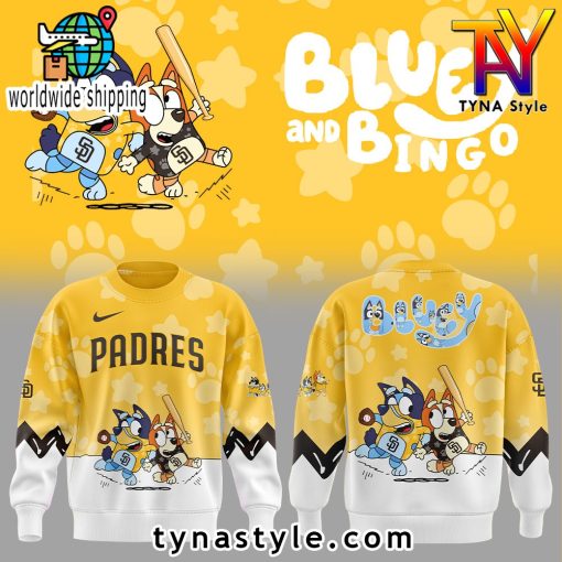 San Diego Padres x Bluey and Bingo Sweatshirt Gold/White