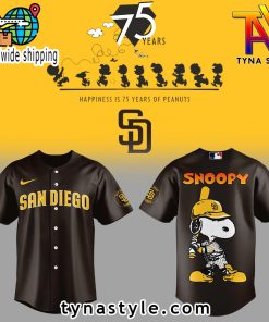 San Diego Padres x Peanuts Snoopy Brown Baseball Jersey