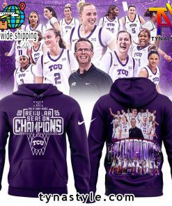 TCU Horned Frogs University Womens Basketball 2025 Big 12 Regular Season Champions Hoodie 1