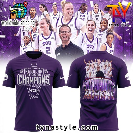 TCU Horned Frogs University Women’s Basketball 2025 Big 12 Regular Season Champions T shirt