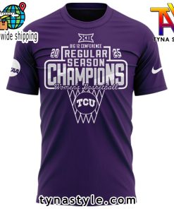 TCU Horned Frogs University Women’s Basketball 2025 Big 12 Regular Season Champions T shirt