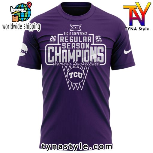 TCU Horned Frogs University Women’s Basketball 2025 Big 12 Regular Season Champions T shirt