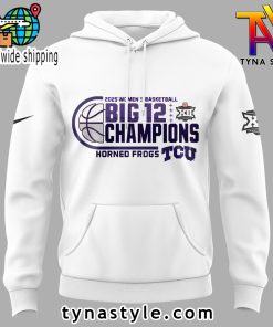 TCU Horned Frogs Women’s Basketball 2025 Big 12 Tournament Champions Hoodie White