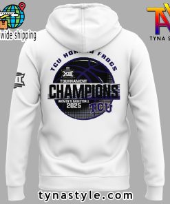 TCU Horned Frogs Womens Basketball 2025 Big 12 Tournament Champions Hoodie White 3