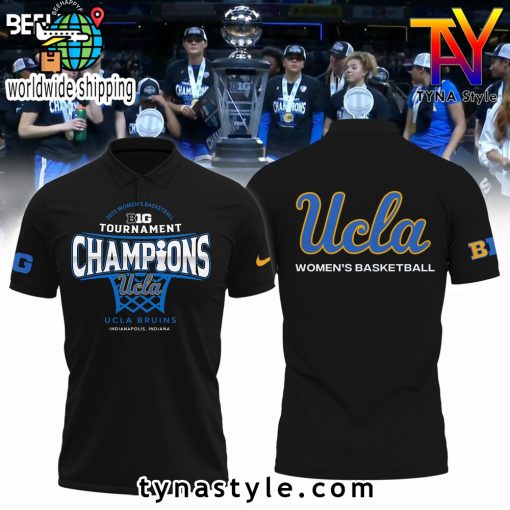 UCLA Bruins Basketball 2025 Big 10 Polo Shirt Limited Edition Black