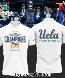 UCLA Bruins Basketball 2025 Big 10 Polo Shirt Limited Edition White