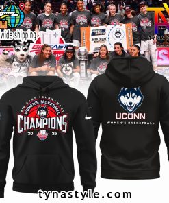 UConn Huskies 2025 Big East Tournament Women Basketball Champions Hoodie Black