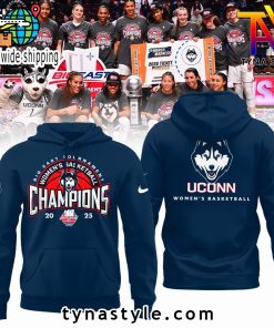 UConn Huskies 2025 Big East Tournament Women Basketball Champions Hoodie Navy