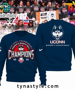 UConn Huskies 2025 Big East Tournament Women Basketball Champions Sweatshirt Navy