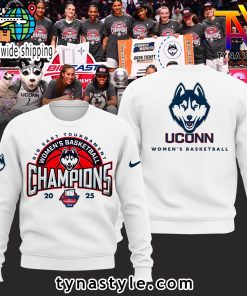 UConn Huskies 2025 Big East Tournament Women Basketball Champions Sweatshirt White