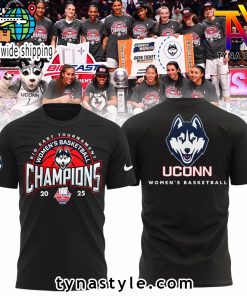 UConn Huskies 2025 Big East Tournament Women Basketball Champions T-Shirt Black