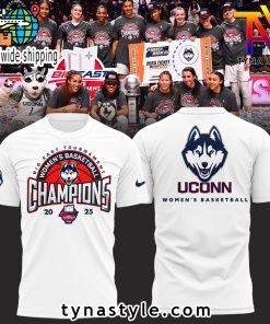 UConn Huskies 2025 Big East Tournament Women Basketball Champions T-Shirt White