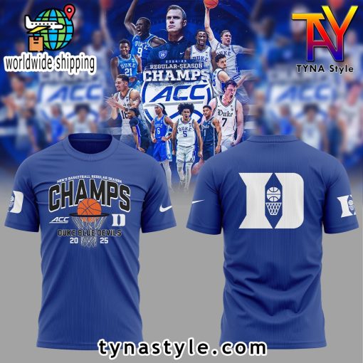 Duke Blue Devils Men’s Basketball Blue Devils Blue 84 Unisex 2025 ACC Regular Season Champions T Shirt